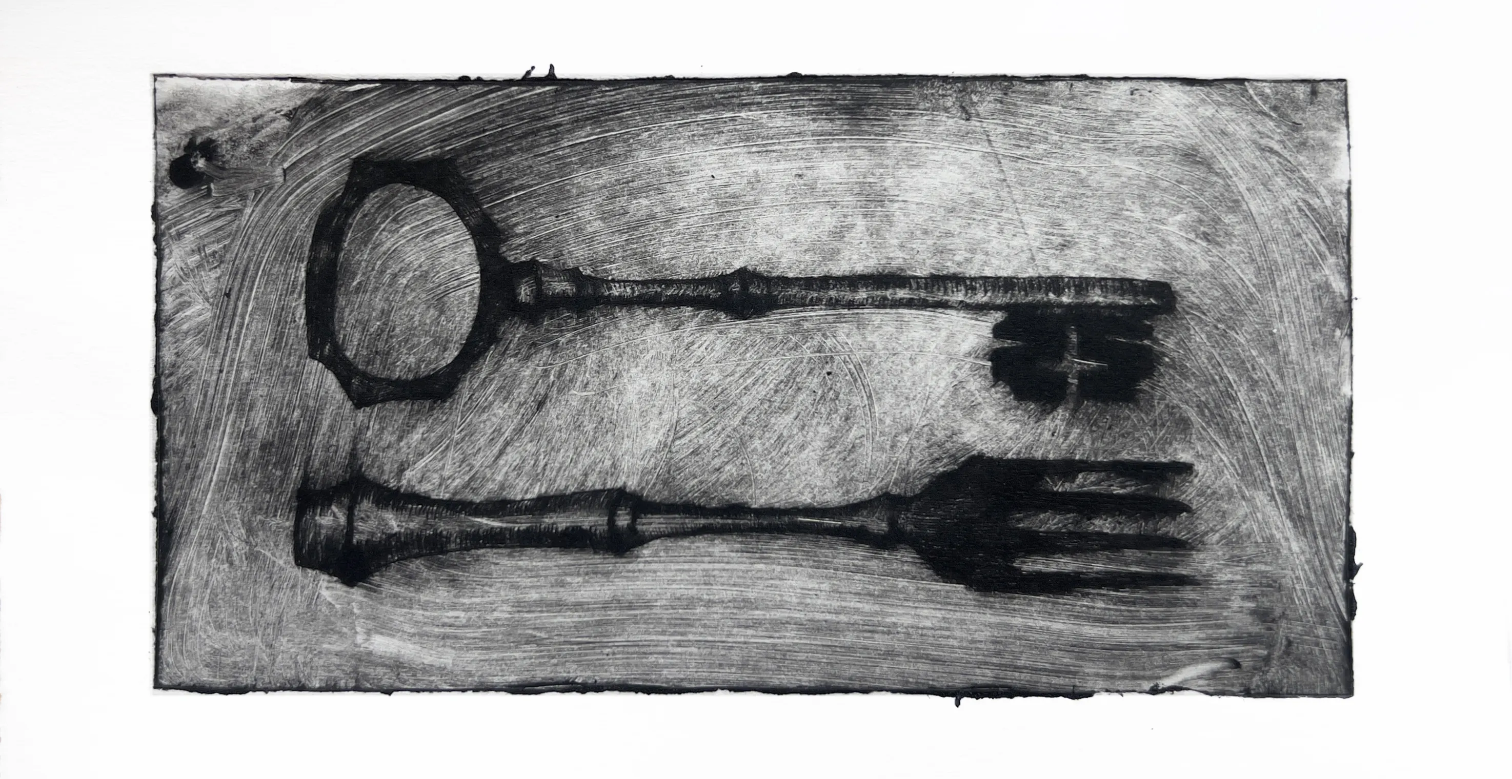 Зображення "the main dish" від Elisa Hymera Nechai, розмір: 28x31cm and 10x18,5cm, медіум: drypoint, місто: Kyiv, серія: key, ціна: €130 Фото 3 з 3.
