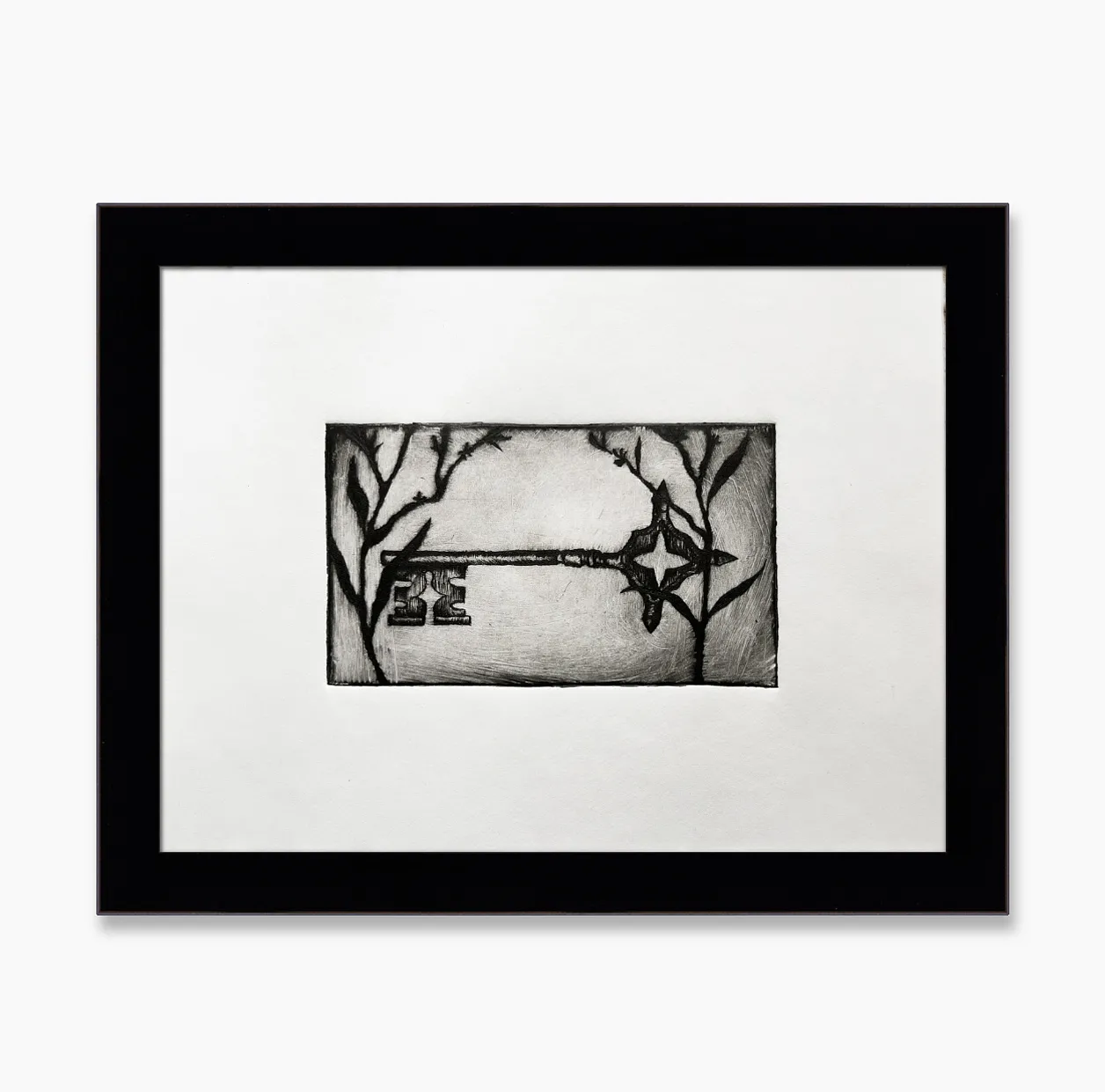 Зображення "the lost key" від Elisa Hymera Nechai, розмір: 17,5x23,5cm, медіум: drypoint, місто: Kyiv, серія: key, ціна: €70 Фото 1 з 4.