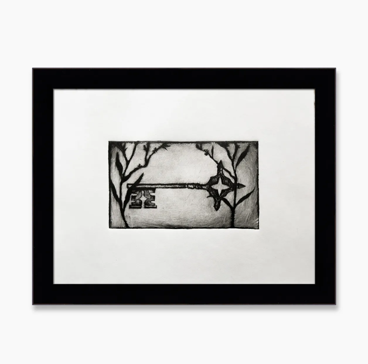 Зображення "the lost key" від Elisa Hymera Nechai, розмір: 17,5x23,5cm, медіум: drypoint, місто: Kyiv, серія: key, ціна: €70 Фото 1 з 4.
